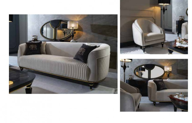 Sofagarnitur 3+1 Sitzer Couchtisch Textil Garnitur Design Moderne 3tlg Möbel Neu