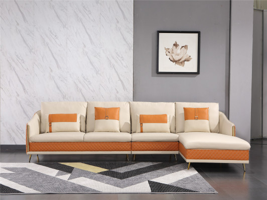 Couch Ecksofa Leder Wohnlandschaft Garnitur Deko Design Modern Sofa L-Form