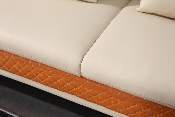 Couch Ecksofa Leder Wohnlandschaft Garnitur Deko Design Modern Sofa L-Form