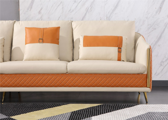 Couch Ecksofa Leder Wohnlandschaft Garnitur Deko Design Modern Sofa L-Form