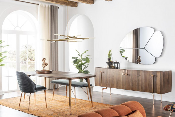 Essgruppe Esszimmer Esstisch Stühle Sideboard Set 10tlg Holz Braun