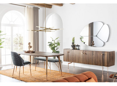Essgruppe Esszimmer Esstisch Stühle Sideboard Set 10tlg Holz Braun