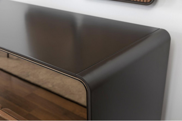 Sideboard Kommode Anrichte Spiegel Holz Modern Braun Set Garnitur