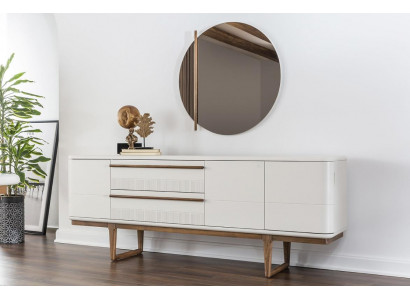 Sideboard Kommode Anrichte Spiegel Holz Esszimmer Schränke Set Weiß