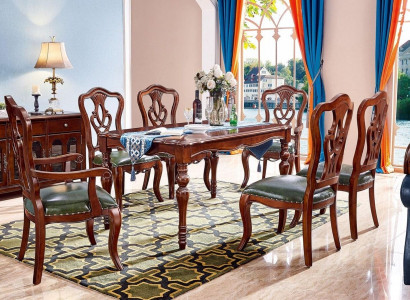 Komplett Set Esstisch + 6 Stühle Esszimmer Set Ess Gruppe Holz Tisch Tische 7tlg