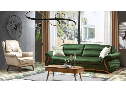 Luxus Klassische Textil Couchen Design Sofa 3+1 Sitz Sessel Couch Polster Sofas