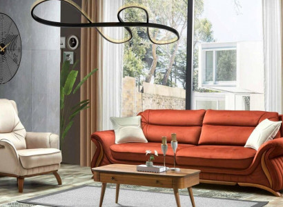 Sofa Couch Polster 3+1 Sitz Kunstleder Sofas Sessel Sitz Garnituren Design