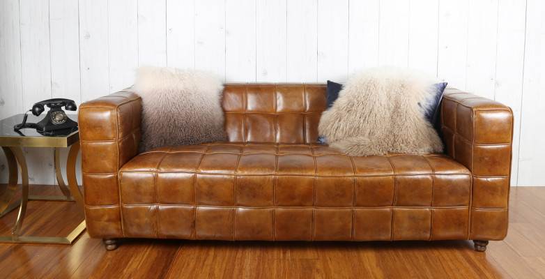 Klassische Echtleder Couch Polster Sofagarnitur Sitz Garnituren Couchen 3tlg neu