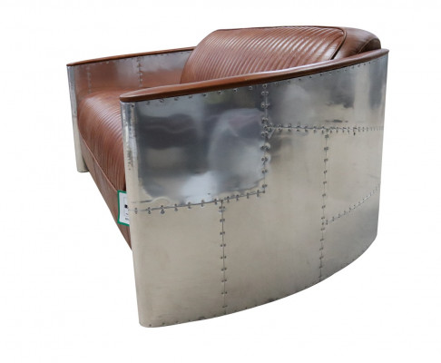 Design Club 3 Sitzer Sofa Ledersofa Dreisitzer Vintage Leder Aluminium Couchen