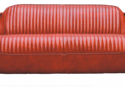 Echtleder Design Vintage Designsofa verdreifachen Aluminium Sofa 3Sitzer Bordaux