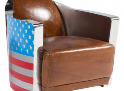 Echtleder Vintage Ledersessel Designsessel Rocket Union Jack Vintage