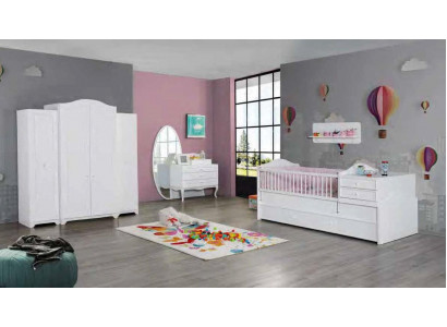 Kinderbett Kleiderschrank Jugendzimmer Kinderzimmer Möbel Holz 3tlg Set