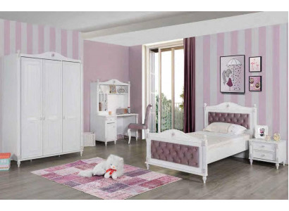 Jugendzimmer Bett Nachttisch Kleiderschrank Schreibtisch Schlafzimmer 4tlg Set