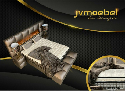 Bett 2x Nachttisch 3 tlg. Schlafzimmer Set Design Modern Luxus Bettgestellt