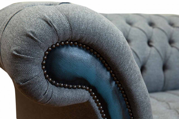 Chesterfield Sofa Polster Designer Couchen Sofas Garnitur Dreisitzer Grau