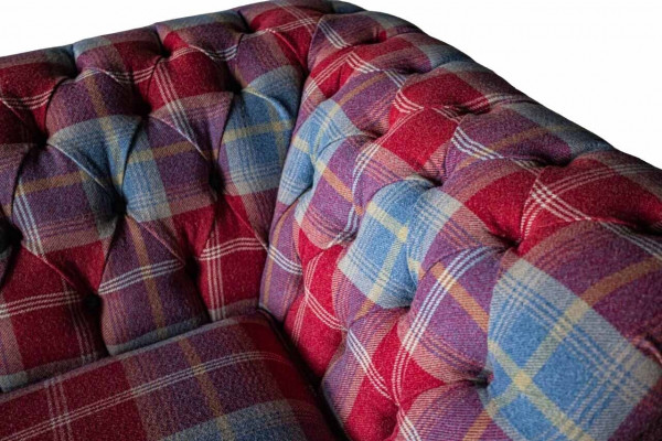 Chesterfield Modern 3 Sitzer Designer Sofa Luxus Polster Couch Stoff Textil Neu