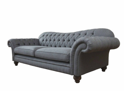 Moderm Sofa 3 Sitzer Luxus Textil Couch Grau Sofas Polster Stoff Neu