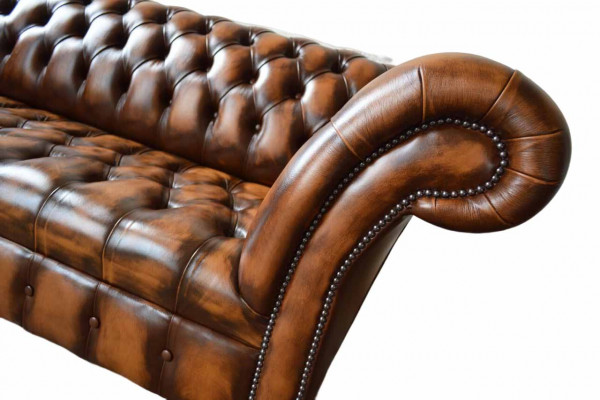 Sofa 4 Sitzer Chesterfield Design Luxus Sofa Polster Couch Neu Braun