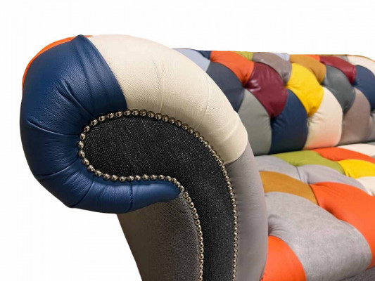 Chesterfield 3 Sitzer Stoff Design Couch Polster Textil Modern Sofa Neu