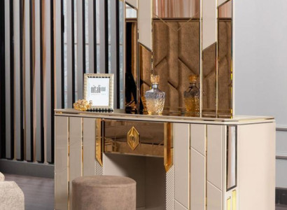 Schminktisch Spiegel Frisiertisch Schminkkonsole Konsolentisch Beige