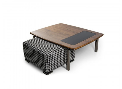 Design Komplett Modern Couchtisch mit Hocker Einrichtung Wohnzimmer
