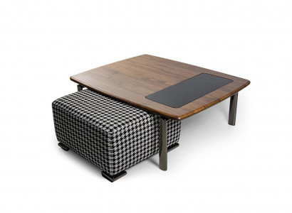 Design Komplett Modern Couchtisch mit Hocker Einrichtung Wohnzimmer