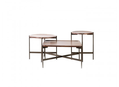 Wohnzimmer Set 3tlg Modern Möbel Couchtisch mit 2x Beistelltisch Design