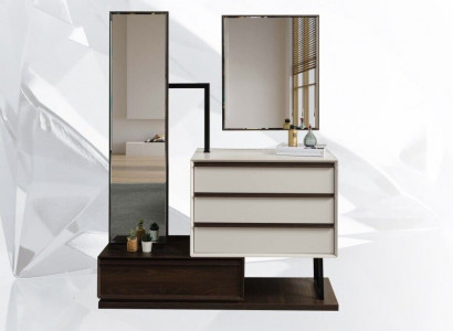 Frisiertisch Schminktisch Konsolentisch Spiegel Holz Weiß Schlafzimmer