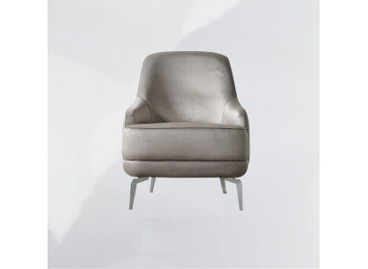 Sessel Ohrensessel Cocktailsessel Stoff Moderne Grau Sitzer Wohnzimmer
