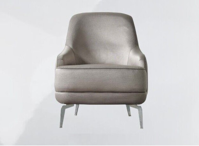 Sessel Ohrensessel Cocktailsessel Stoff Moderne Grau Sitzer Wohnzimmer