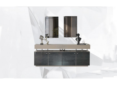 Sideboard mit Spiegel Anrichte Garnitur Schrank Modern Kommode Grau