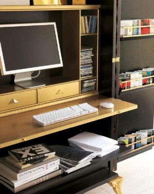 Schrank Holz Schreibtisch Computer Tische Möbel Sideboard Hochschrank Kommode