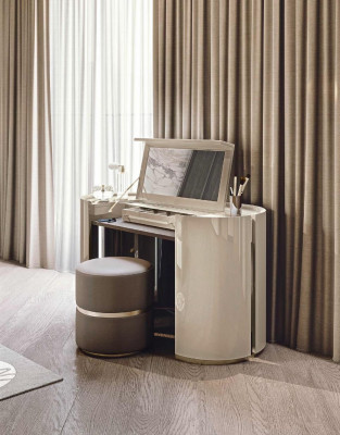 Schminktisch mit Spiegel Schlafzimmer Möbel Design Nachttisch Hocker 2tlg. Neu