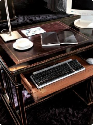 Italienische Möbel Stuhl Set Büro 2tlg Tisch Schreibtisch Sekretär Schreibtische