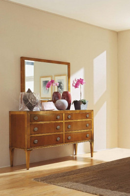 Luxus Set 2tlg. Kommode Spiegel Gruppe Holz Konsole Kommoden Schrank Klassisch