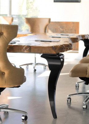 Bürostuhl Holz Chef Sessel Chesterfield Italien Möbel Braun Drehbar Braun Neu