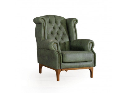 Grüner Chesterfield Luxus Sessel Polstersessel Designer Armlehnensessel