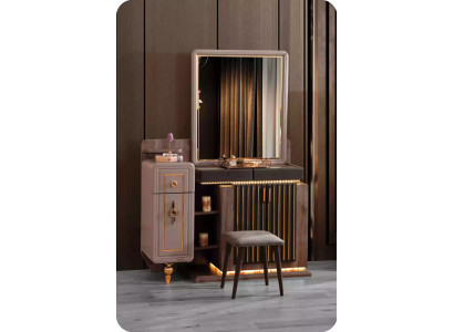 Schlafzimmer Luxus Schminktisch Spiegel Konsoletisch Schmink Braun