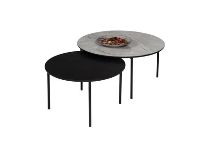 Kaffeetisch Gruppe Couchtisch Beisteltisch Schwarz Set Tisch Holz 2tlg