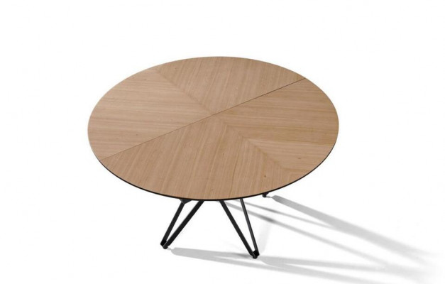 Runder Esszimmertisch Ausziehbarer Modern Küchentisch Holz Braun