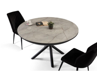 Esszimmertisch Ausziehbarer Esstisch Rund Küchentisch Holz Grau Neu