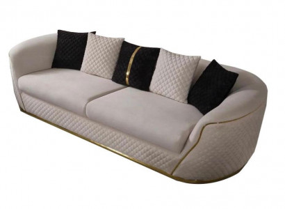 Sofa 3 Sitzer Design Sofas Polster weiß Textil Relax Moderne 235cm