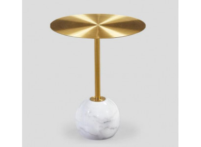 Kleiner Runder Beistelltisch Mit Ablage Goldplatte Designer Wohnzimmer