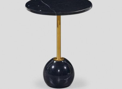 Schwarz-Goldener Beistelltisch Moderne Wohnzimmer Marmor Couchtische