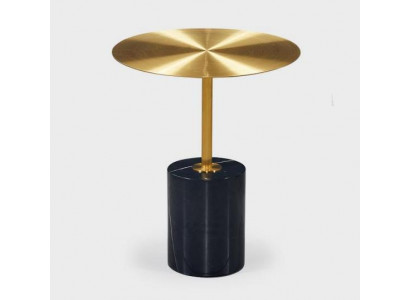 Runder Schwarz-Goldener Beistelltisch Designer Wohnzimmer Möbel Tische