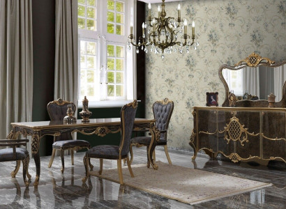 Esszimmer Luxus Essgruppe Sideboard Esstisch Stühle Holz 10tlg Braun