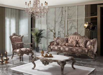 Couch Sofagarnitur Dreisitzer Sessel Sofa Garnitur Beige Polstersofa