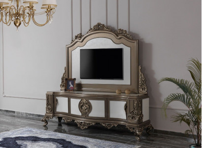 Wohnzimmer RTV Ständer TV Sideboard Lowboard Holz Braun Tisch Luxus