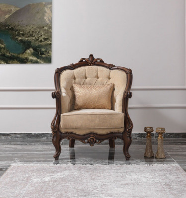 Polstersofa Sofa Sofagarnitur Couch Stoffsofa Beige Chesterfield Set