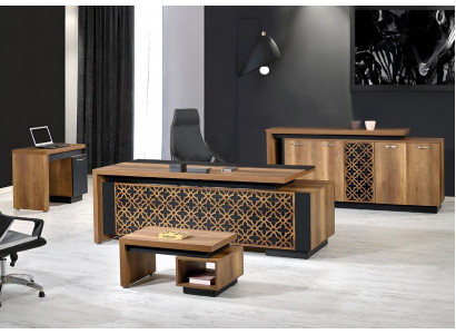 Komplettbüro Büromöbel Schreibtisch Büro Bürotisch Set 4tlg Holz Braun